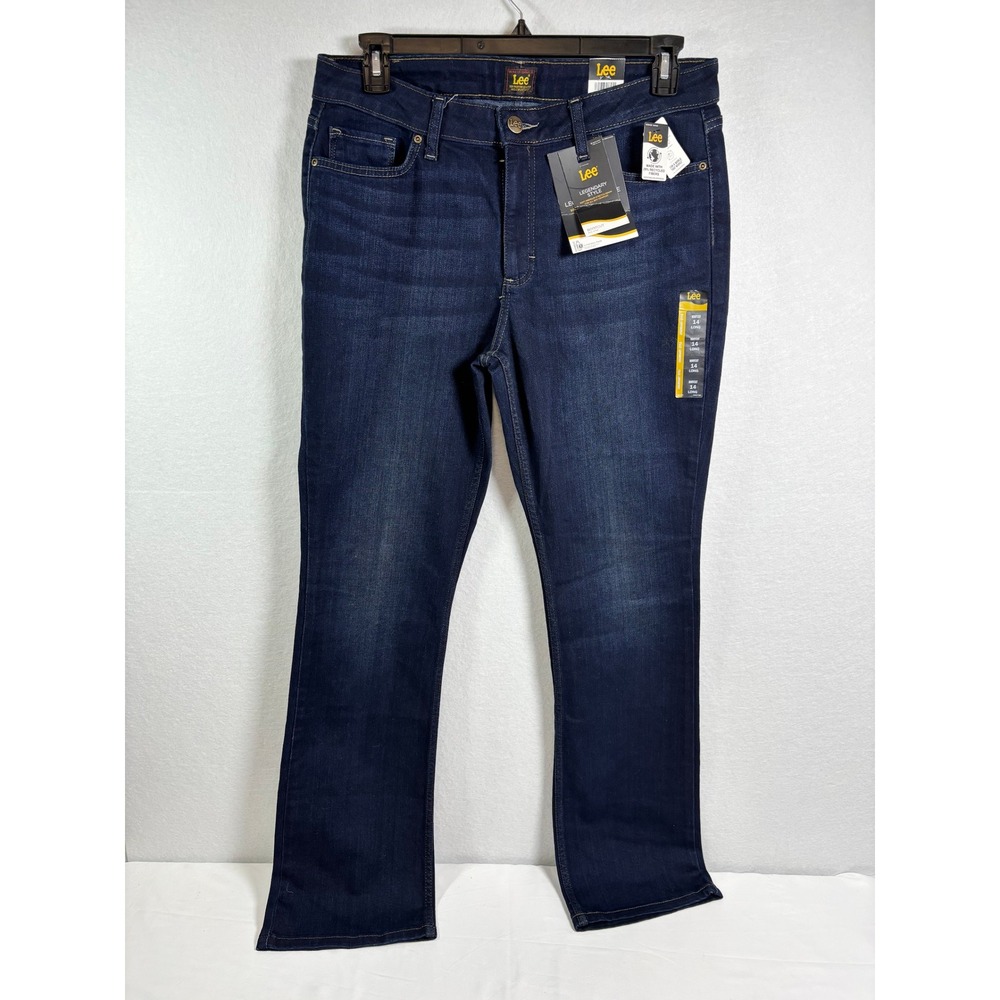 Lee Legendary Style Mid Rise Bootcut Jeans Dark Wash Indigo 14L New